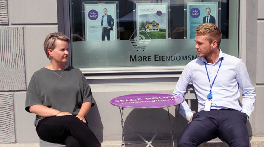 Eva Kristin Mjelva og Jon Kristian Røsok, meglere i Møre Eiendomsmegling.
