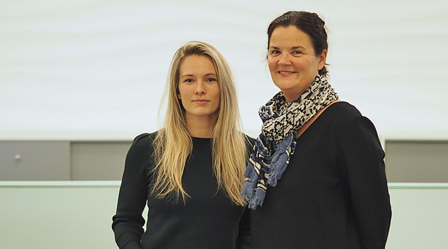 Beate Gjerde Mork, leder banksjef PM Stab og Cecilie Bjørnøy, fagsjef Produkt og Tjenesteutvikling.